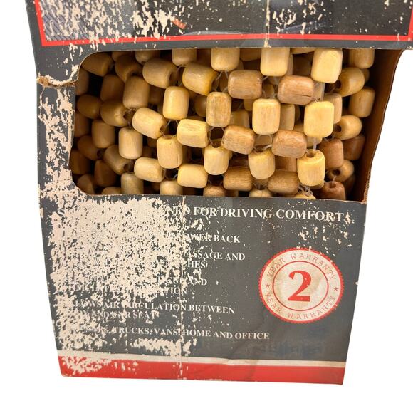 Vintage Orig postureezer Wooden Beaded Massage Chair Car Seat Cover Nwt - Picture 2 of 7